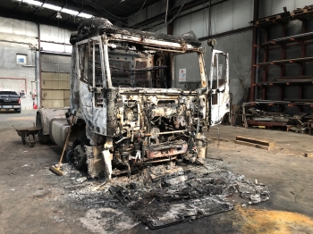 Siniestro de daños por incendio de camión