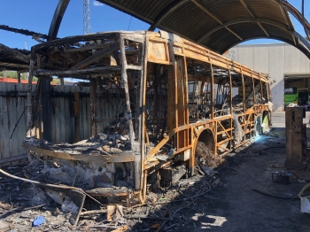 Siniestro de daños por incendio en 12 autobuses